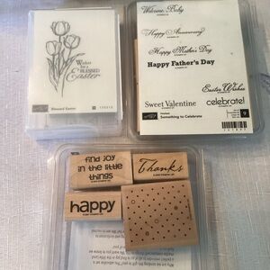 Stampin Up! Set of 3 Wooden Stamp Sets. NWT